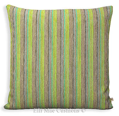 £14.99 • Buy Designers Guild Fine Stripe Green Brown Designer Sofa Throw Cushion Pillow Cover