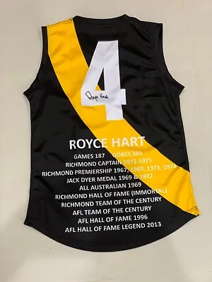 $500 • Buy Royce Hart Signed Richmond Career Stats Guernsey