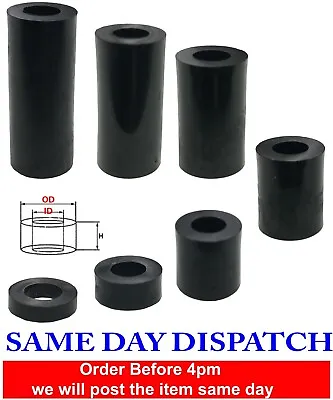 £2.75 • Buy Nylon Plastic BLACK OD-1.5 Spacers Quality Strong Washers Standoff (pack Of 10) 