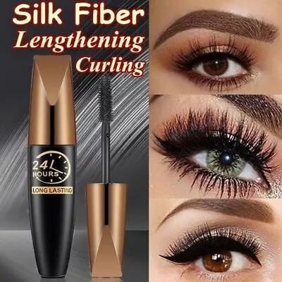 4D Silk Fiber Eyelash Mascara Extension Makeup Black Waterproof Eye Lashes AU • $6.59