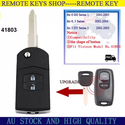 Model No. 41803 For Mazda 2 3 6 2002 2003 2004 2005 Flip Remote Car Key Fob 4D63 • $34.32