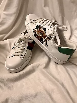 Gucci - Men's Ace Leather Low Top Sneakers Men’s Size 7.5 UK / MENS US 8 • $150