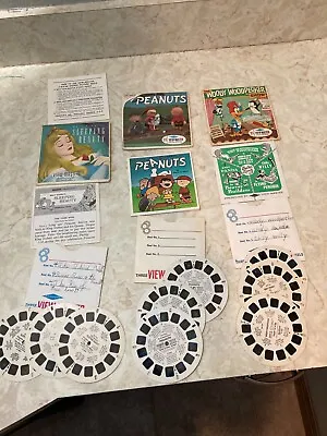 Vintage Viewmaster Slides 1959 Sleeping Beauty 1966 Peanuts 1964 Woody Woodpec • $27.54