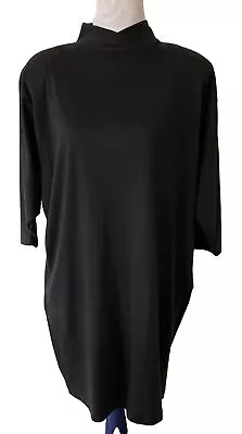 Vintage 80s Venezia Black Mock Turtleneck Tunic Top Women’s Size 18-20 • $14.99