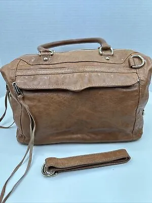 Rebecca Minkoff Morning After MAB Satchel Bag Brown Leather Flap EUC • $54.99