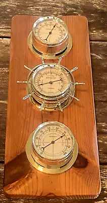 Sunbeam Vintage  Weather Station-Barometer Thermometer Humidity- 16” With Key • $20