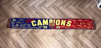 Rare Genuine Official FC Barcelona Tri Champions 08 09 Autograph Scarf • $18.94