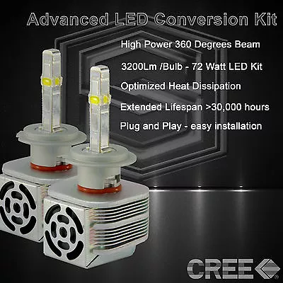 360 Degree Beam - New Gen CREE LED 6400LM Head Light Kit 6k 6000k - H7 (B) • $23.79