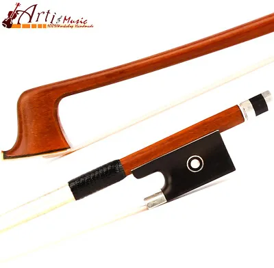 5Star Master Pernambuco Violin Bow 1/2 Ebony Parisan Eye Frog Silver Parts Stiff • $202.99