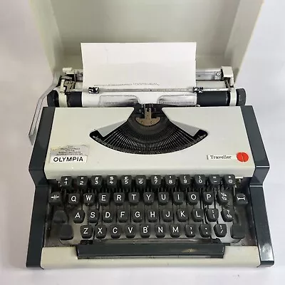 Olympia Traveller Portable Typewriter Fully Working With Original Case • £49.99