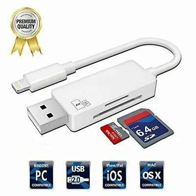 USB Cable Micro SD Memory Card Reader For IPhone 11 Pro X XR 8 7 6S Plus Charger • $13.99