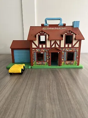 Vintage Fisher Price Brown Tudor House #952 Pretend Play Dollhouse Little People • $19.04