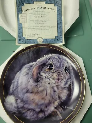 BRADFORD Collector Plates  BUNNY TALES Tail Feathers VIVI CRANDALL  NEW W/PAPERS • $24.66