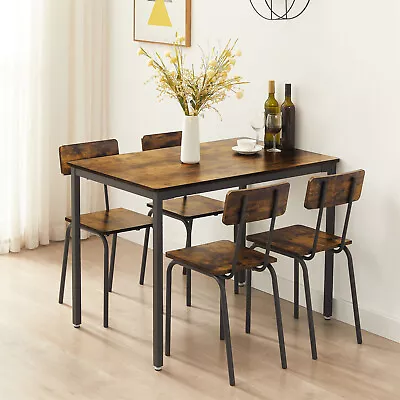 5 Piece Bar Table Set Kitchen Counter Height Dining Table With Stools Set For 4 • $213.99