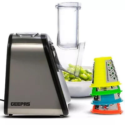 Geepas Electric Salad Maker 4 In 1 Slicer Fruit Cutter Vegetable Grater Chopper • £36.15