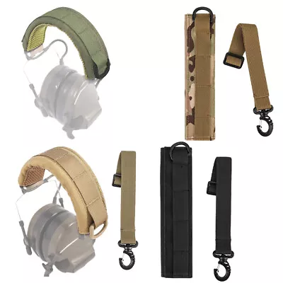 Tactical Molle Headset Band Coverf Outdoor Earmuf Headphone Headband Wrap Cover • $10.19