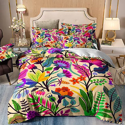 Floral Quilt Doona Duvet Covers Set Double Queen King Size Bedding Pillowcases • $20.99