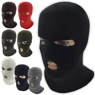 3 Hole Full Face Mask Ski Mask Winter Balaclava Beanie Hat Tactical Hood Knitted • $10.99