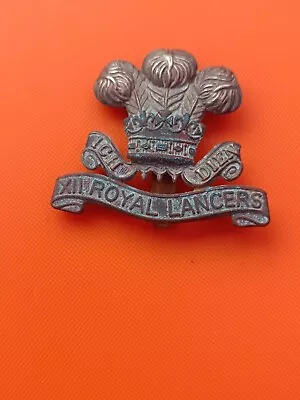 12th Royal Lancers Officers Cap Badge • £4