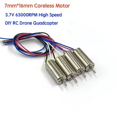 7mm*16mm 3.7V 63000RPM High Speed Micro Mini Coreless Motor DIY RC Drone Engine • $1.45