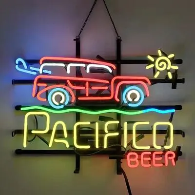 Cerveza Pacifico Beer Woody Sun Cerveza 24 X20  Neon Light Sign Lamp Bar Decor • $211.79