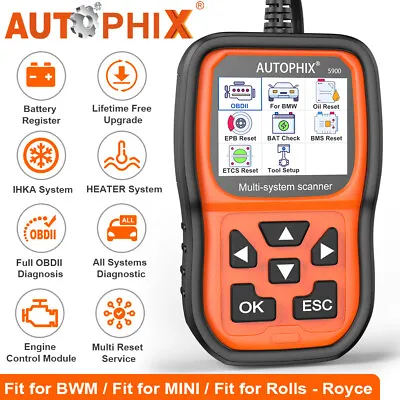 All System OBD2 Scanner For BMW Battery Registration Diagnostic Tool ABS EPB SAS • $59