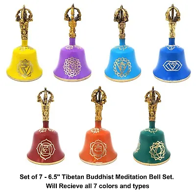 Set Of 7 - 6.5  Tibetan Buddhist Meditation Bell Set. Will Recieve All 7 Colors • $140