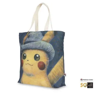 Pikachu With Grey Felt Hat Canvas Tote Bag Van Gogh Museum X Pokemon Center • $49.99