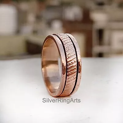 Solid Copper BandCopper Spinner RingStatement RingLine Spinner RingMeditatio • $12.79