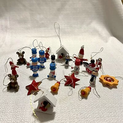 Vintage Kurt Adler Mini Christmas Ornaments Wooden Santa’s World 24 Pcs • $9.99