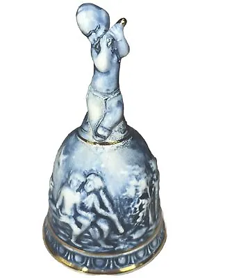 R. Capodimonte Pottery - Majolica Flute Player Bell Blue And White -  Marked • $24.99