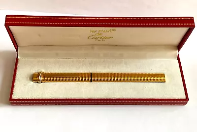 Le Must De Cartier Vendome Trinity Ribbed Design 18k Gold Nib Fountain Pen Gild • $690