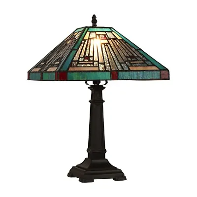 $175 • Buy Tiffany Style Stained Glass Table Lamp Mission Design With 12  Wide Shade