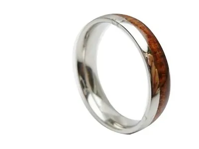 New Hawaiian Jewelry Men's Koa Wood Wedding Band 6mm Ring Size 5-14 #37101-4 • $13.79