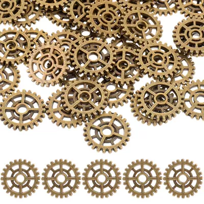 50Pcs Steampunk Gears Charms DIY Crafts Gear Charms Vintage Metal Cog Wheels • £5.80