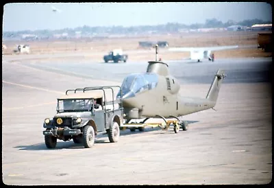 Vintage 35mm Ektachrome Slide Of An AH-1 Cobra At Tanson Nhut Vietnam In 1968 • $1.99