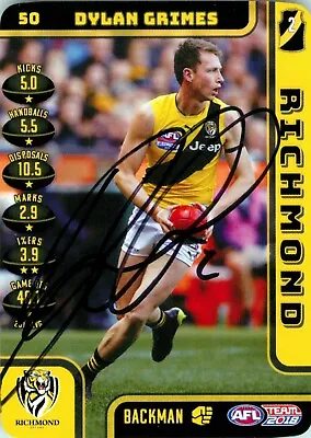 $19.99 • Buy ✺Signed✺ 2017 RICHMOND TIGERS AFL Premiers Card DYLAN GRIMES