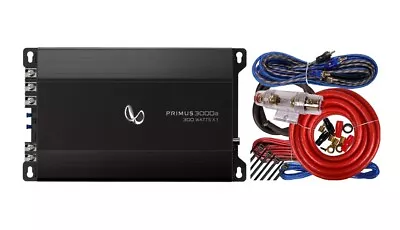 Infinity PRIMUS-3000A  1-Ch 300w X 1 Car Audio Subwoofer Amplifier +4 Gauge Kit • $109.99