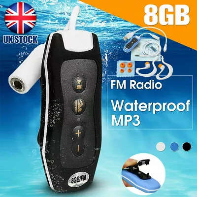 IPX8 Waterproof Underwater Music Sports MP3 Player For Swimming With Headset UK • £23.99