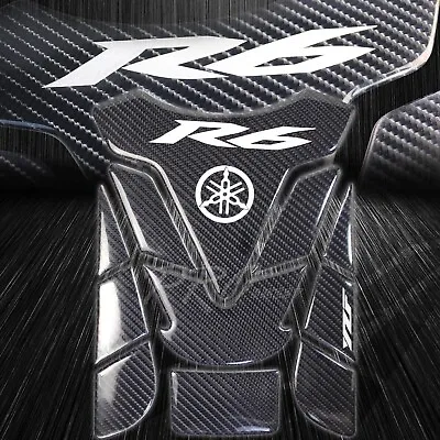 Real Carbon Fiber 3D 11PC Customize Fuel/Gas Tank Pad Decal/Sticker For YZF-R6 • $24.99
