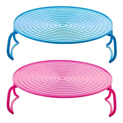 Folding Microwave Tray Microwave Food Plate Stand Lid Support Stacker Tray  • £7.09