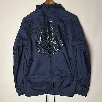 Independent Truck Co Jacket Mens Small Blue Windbreaker Snap Button Skateboard • $44.99