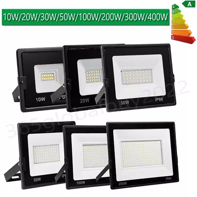 LED Floodlight 10/50/100/200W Outdoor Security Flood Light Garden Yard Lamp IP66 • £31.09