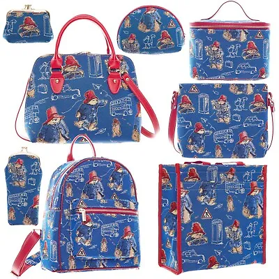 NEW! Signare Tapestry Paddington Bear Blue Collection Bags Purse Vanity Backpack • £23.99