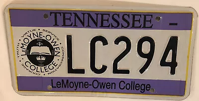 TENNESSEE LEMOYNE OWEN COLLEGE License Plate LOC Magicians Memphis TN Tenn • $64.99