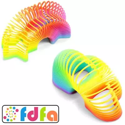 One For Fun Shaped Rainbow Springy Toy Plastic Spring Pocket Money Toys Gift • £6.99