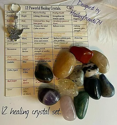 Set Of 12 Powerful Healing Crystal Gemstone. Reiki. Chakra Collection. • £9.99