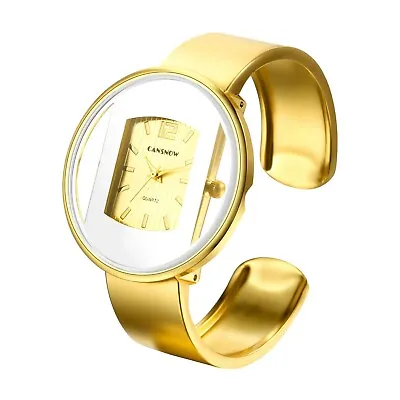 Luxury Gold Women's Watch Creative Waterproof Stainless Steel Ladies Gift NEW • $41.01