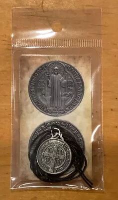 Medalla De San Benito Abad Con Estampita St Benedict Medal And Holy Card • $4.99