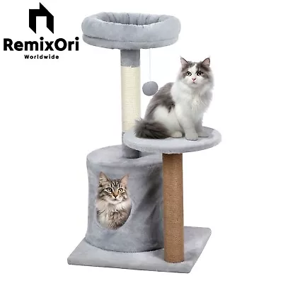 Cat Tree Scratching Post Tower Scratcher Cat Condo Kitten Activity Center Grey • $37.72